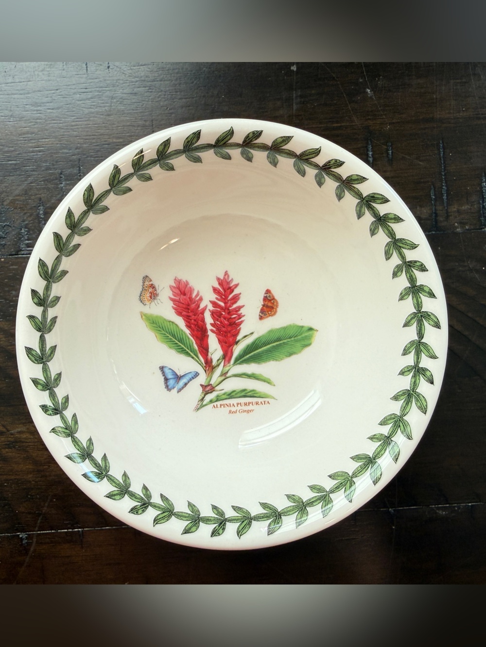 NWT Portmeirion Botanical Red & Green Alpina Purpurata FruitSause  5” mini bowl